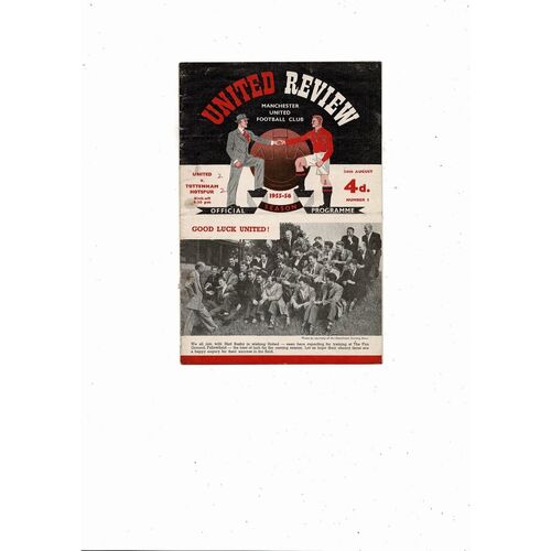 1955/56 Manchester United v Tottenham Hotspur Football Programme