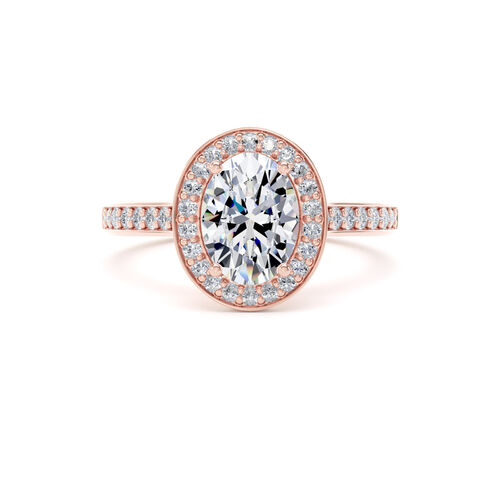 Oval halo with channel borders