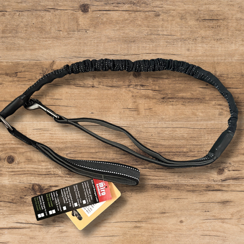 Bungee Dog Lead with traffic Grip Black
