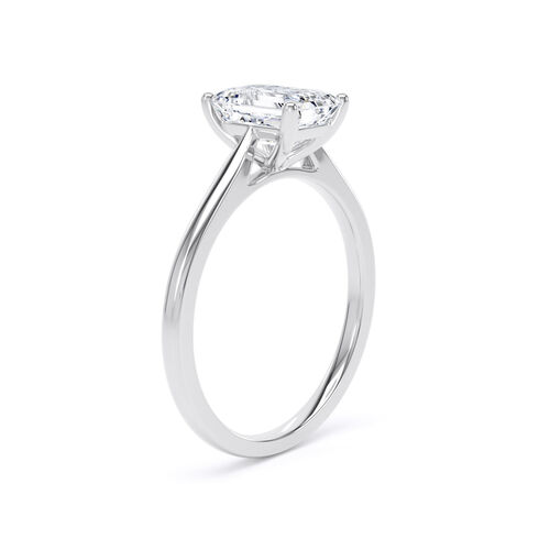 Emerald cut classic diamond solitaire