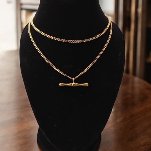 T-bar pendant in 9ct gold