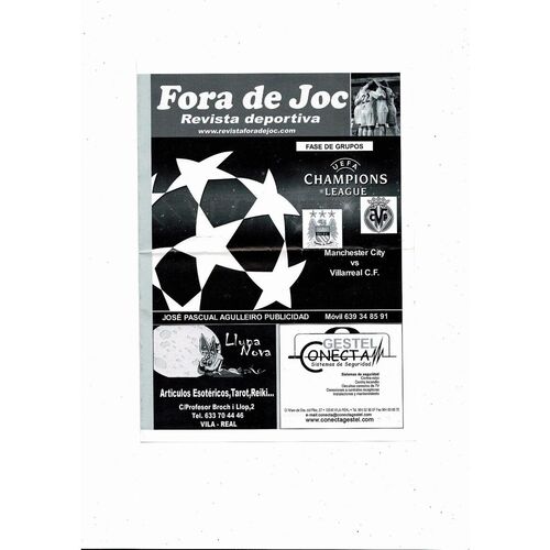 Villarreal v Manchester City Champions League Football Programme 2011/12 + 2 Souvenir Magazines