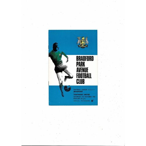 1966/67 Bradford Park Avenue v Southend United Football Programme