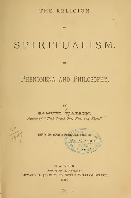 1880 | The Religion of Spiritualism