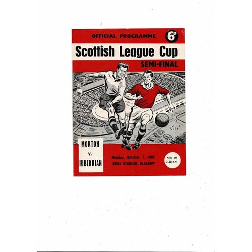 1963/64 Morton v Hibernian Scottish League Cup Semi Final Football Programme