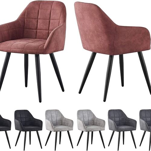 mcc direct 2x Faux Matte Suede Leather Dining Chairs Accent Chairs home & restaurants Adrian