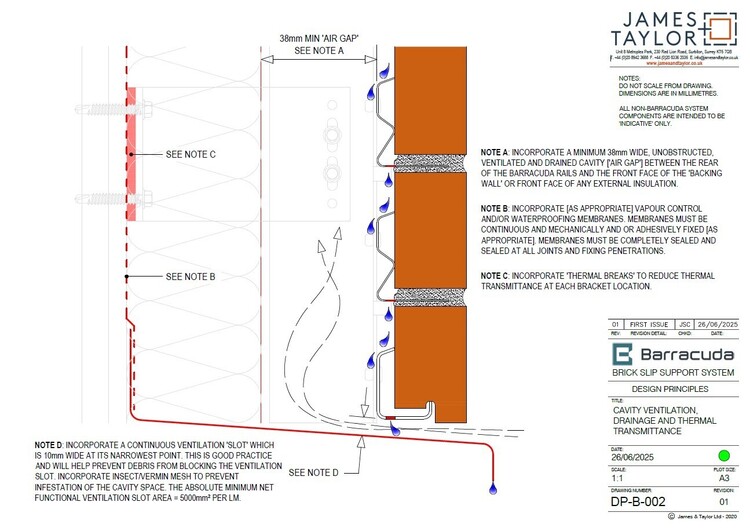 System Drawings | jamesandtaylor limited | Terracotta Tile Facade | Facing Brick System | Facade Metal