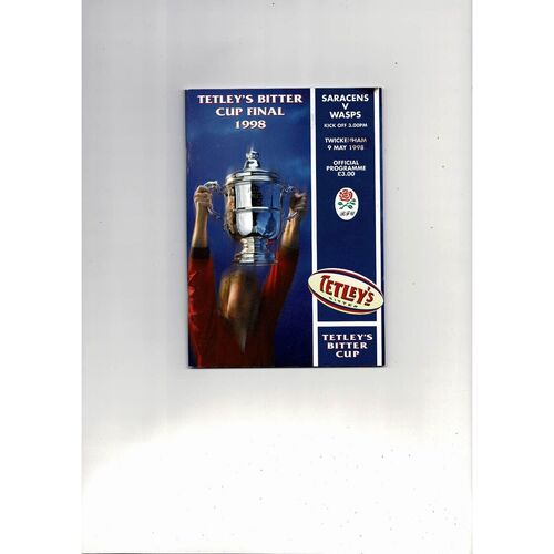 1998 Saracens v Wasps Tetley's Bitter Cup Final Rugby Union Programme
