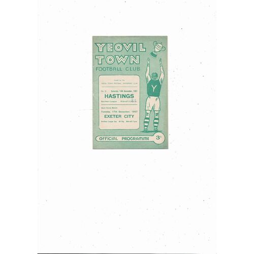 1957/58 Yeovil Town v Hastings Southern League Football Programme