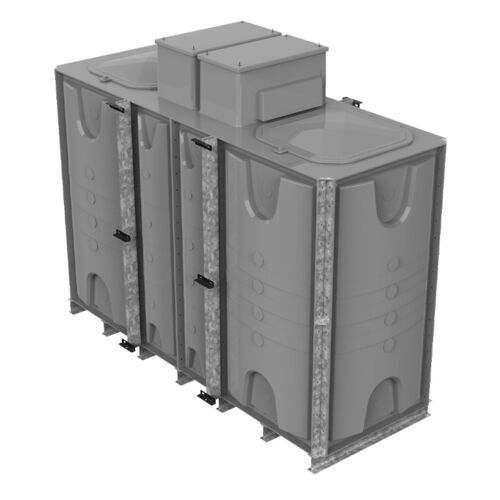 PW.3X1X2.IFB.DIV.AB(1+1) - 6000 LITRE DIVIDED SECTIONAL WATER TANK, INTERNALLY FLANGED BASE (IFB) C/W FVH