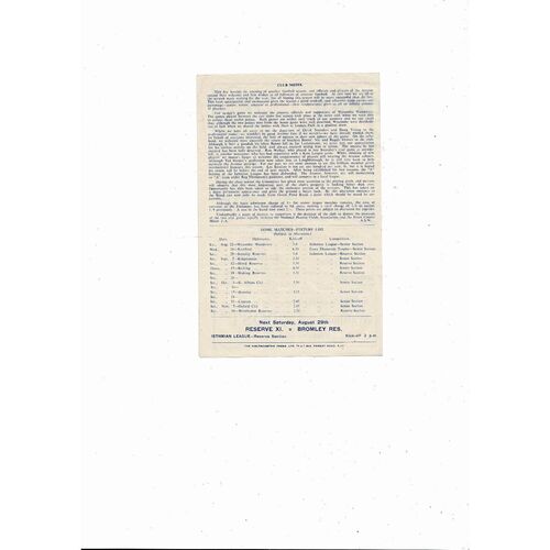 1953/54 Walthamstow Avenue v Wycombe Wanderers Isthmian League Football Programme