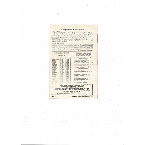 1962/63 Brentford v Tranmere Rovers Football Programme