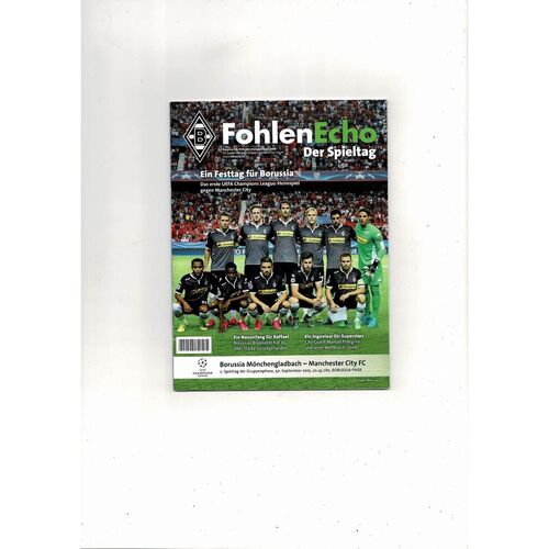 Borussia Monchengladbach v Manchester City UEFA Champions League Football Programme 2015/16