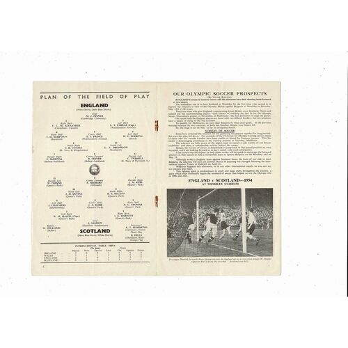1956 England v Scotland Amateur International Football Programme