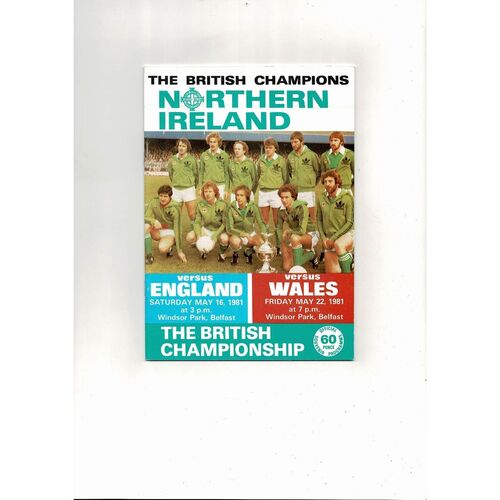 1981 Northern Ireland v England & Wales Double Football Programme