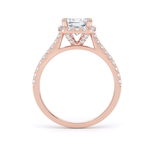 Princess cut halo with claw settings
