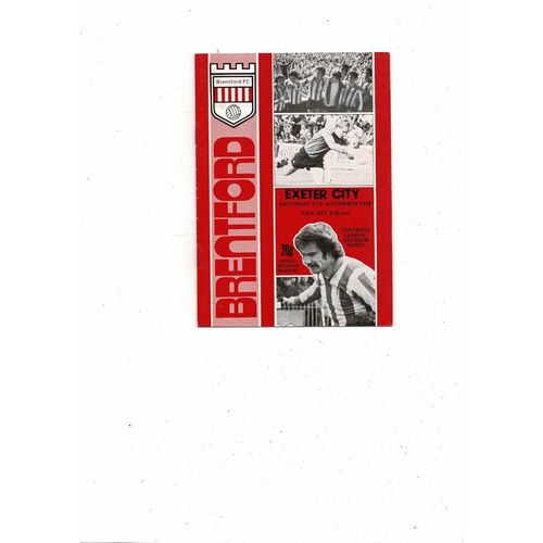 1978/79 Brentford v Exeter City Football Programme
