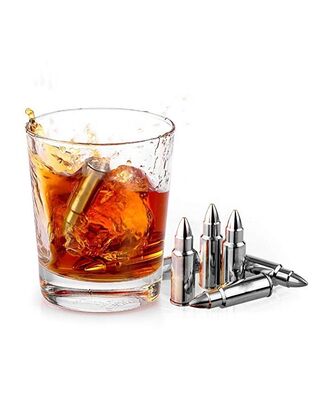 Bullet shaped drinks coolers x 6 with tongs