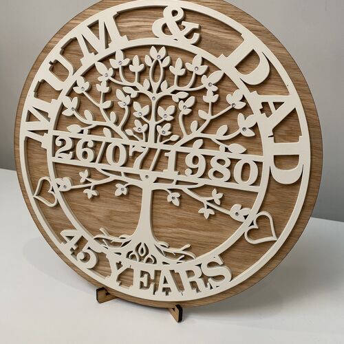 Personalised Tree of Life Anniversary Plaque – Custom Names & Date