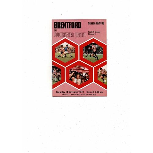1979/80 Brentford v Colchester United Football Programme