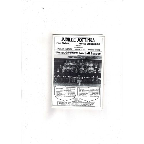 Three Bridges v Hemel Hempsted FA Cup Football Programme 1983/84