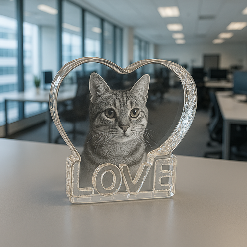 The Beautiful 3D Sculpted “LOVE” Tiree 13x13x3cm Pure Crystal Heart