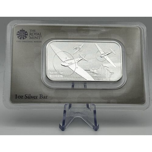 Royal mint Battle of Britain pure silver bullion bar