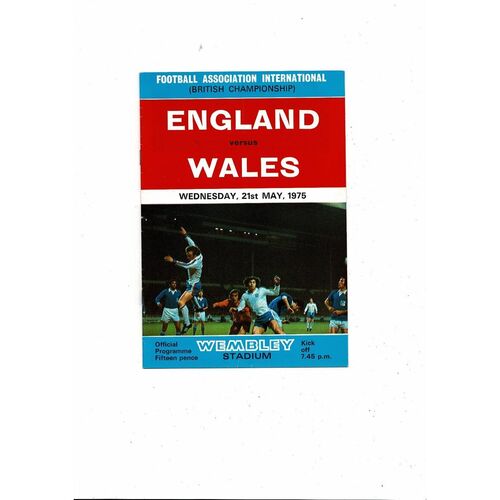 1975 England v Wales Football Programme