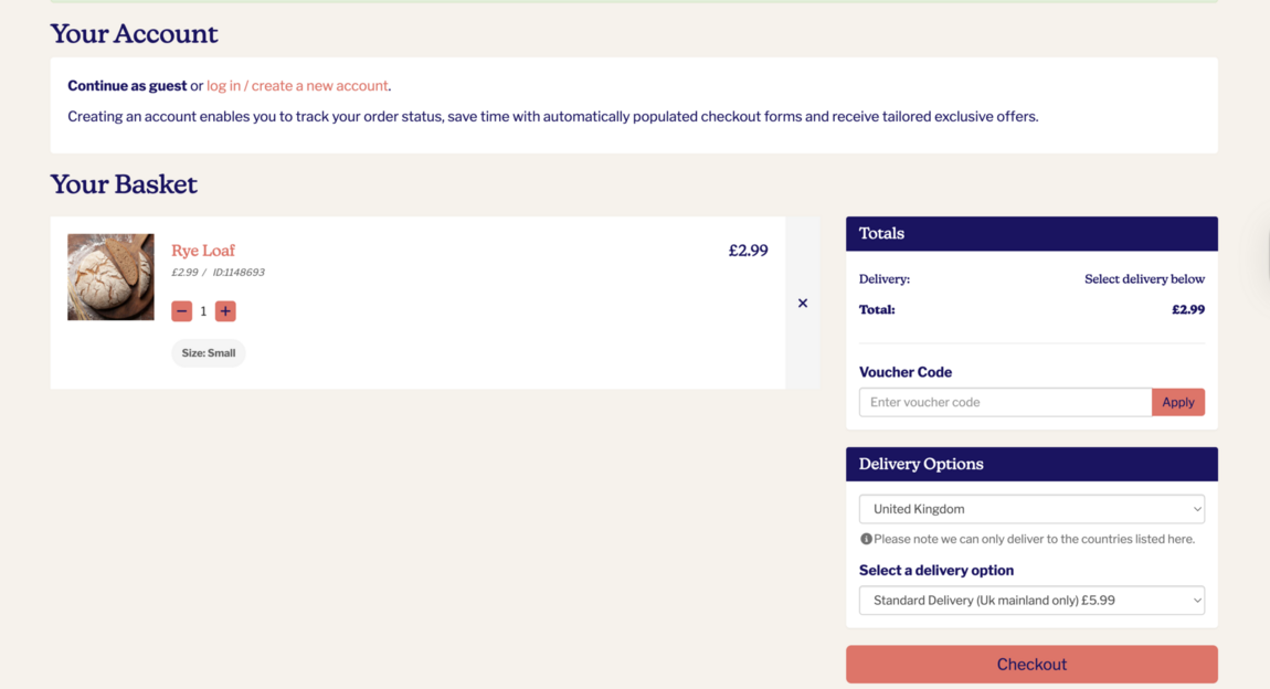 Simple and easy to use check out 