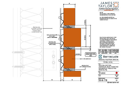 System Drawings | jamesandtaylor limited | Terracotta Tile Facade | Facing Brick System | Facade Metal
