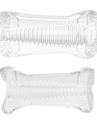 Me You Us Ripple Dual End Stroker Male Masturbator Transparent