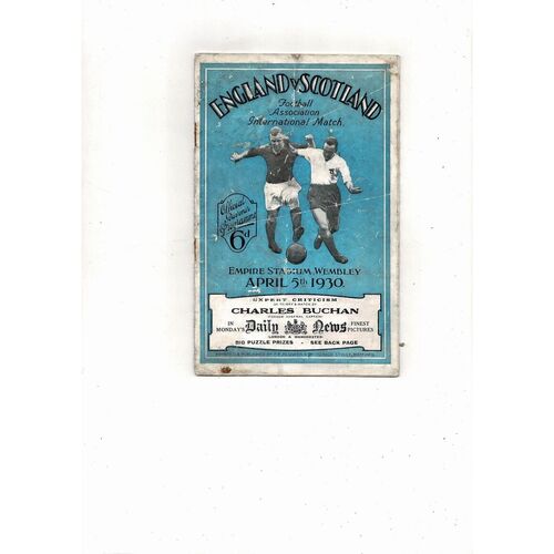 1930 England v Scotland Football Programme