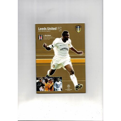 Leeds United v Besiktas Champions League Football Programme 2000/01