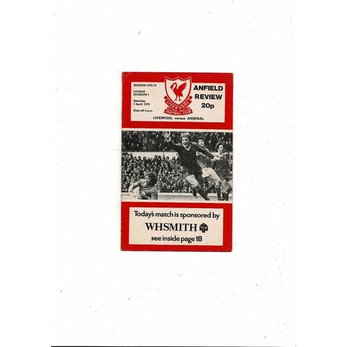 1978/79 Liverpool v Arsenal Football Programme
