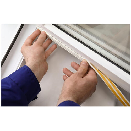 Tebrun 2X Window Draught Excluder Self-Adhesive Strip Type D - 4 Seals Total 10M (White)