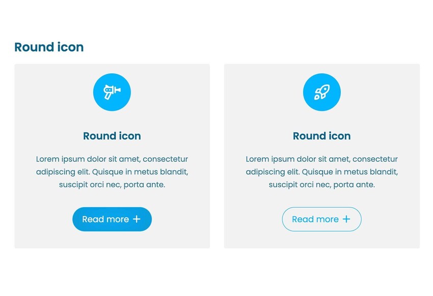 A screenshot of the new Expandable icon feature box element in Webfactory's Website Editor