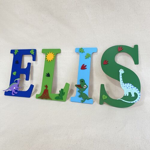 Personalised Dinosaur Name Letters – Kids Bedroom & Nursery Wall Decor