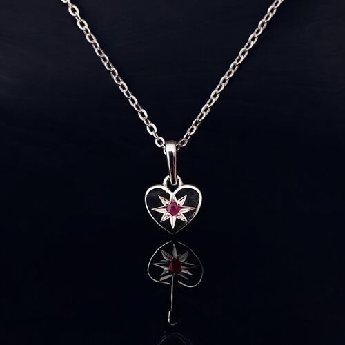 Star set ruby sweetheart pendant