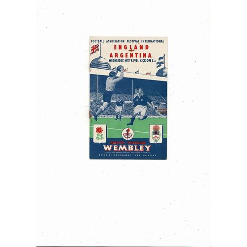 1951 England v Argentina Football Programme