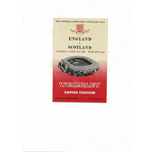 1963 England v Scotland Football Programme