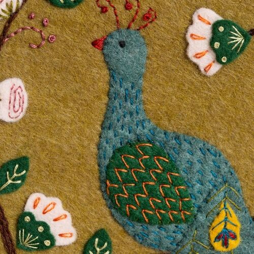 Flamboyant Peacock Appliqué Hoop Craft Kit by Corinne Lapierre