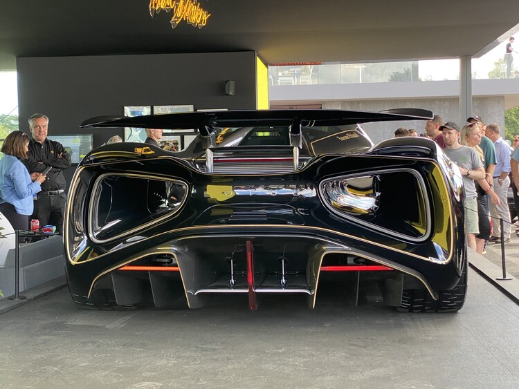 Venturi tunnels at rear of Lotus Evija on display at Goodwood Festival of Speed 