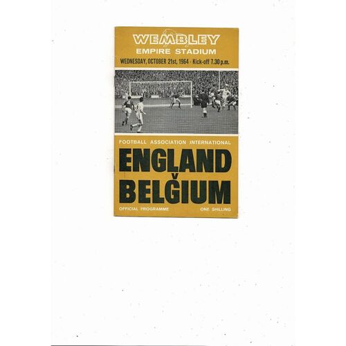 1964 England v Belgium Football Programme