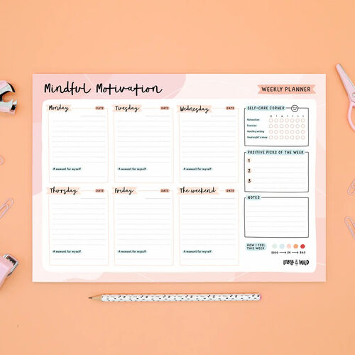 Mindful Motivation Weekly Planner Notepad