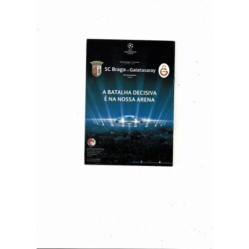 Braga v Manchester United UEFA Champions League Football Programme 2012/13