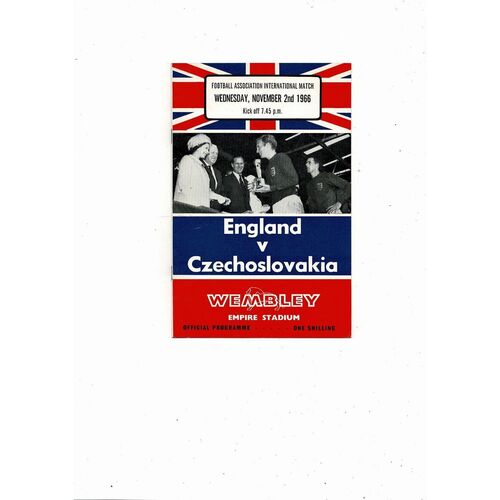 1966 England v Czechoslovakia Football Programme