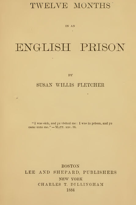 1884 | Twelve Months in an English Prison