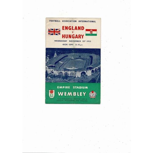 1953 England v Hungary Football Programme