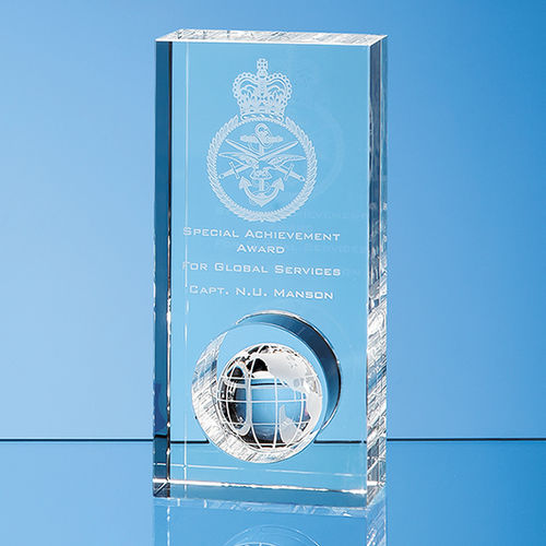 Optical Crystal Globe in the Hole Award 17cm