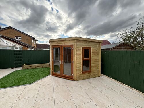 #PVC035 12x10 Corner Summer House